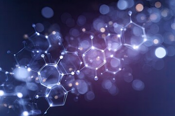 Abstract molecule illustration.  Bokeh effect