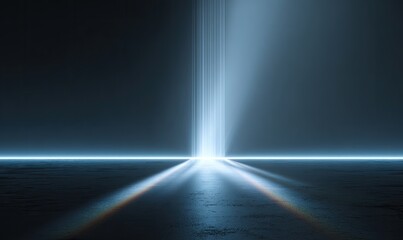 Abstract futuristic scene with light beams
