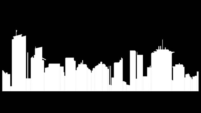 silhouette vector illustration of popup skyline motion on alpha background