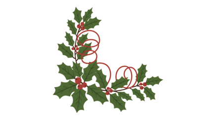 Christmas holly berry border vector illustration holiday season decoration design
