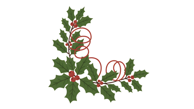 Christmas holly berry border vector illustration holiday season decoration design