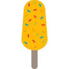 A Bright Orange Popsicle with Colorful Sprinkles on a Stick