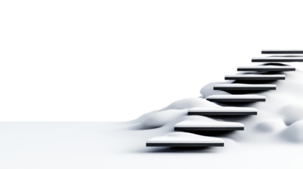 Minimalist Staircase on Abstract Transparent Background
