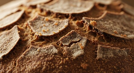 Artisan bread close-up showcasing the unique crust texture and pattern