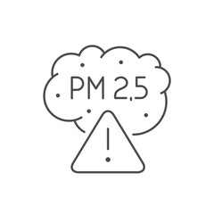PM 2.5 pollution warning line icon