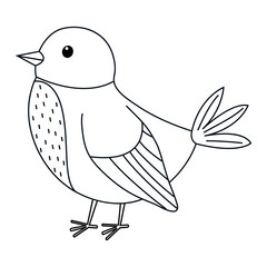 Cute bird with simple lines ready for coloring at home or in a classroom setting for creative activities