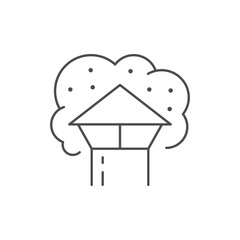 Home heating pollution line icon