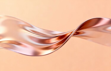 The metallic texture of the ribbon elegantly swings against a solid color background