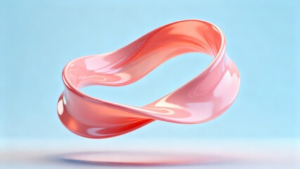 The metallic texture of the ribbon elegantly swings against a solid color background