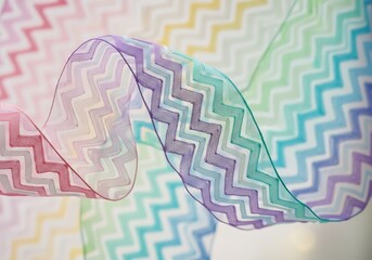 Pastel zigzag ribbon with a light and airy feel for springtime decor