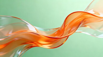 The metallic texture of the ribbon elegantly swings against a solid color background