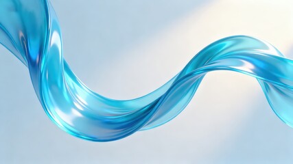 The metallic texture of the ribbon elegantly swings against a solid color background