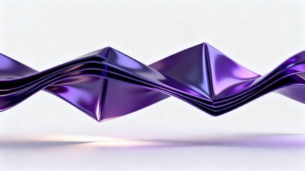 The metallic texture of the ribbon elegantly swings against a solid color background