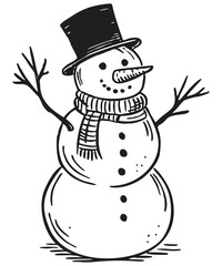 Snowman Christmas – Festive Winter Holiday Illustration with Cheerful Seasonal Spirit