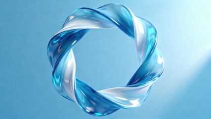 The metallic texture of the ribbon elegantly swings against a solid color background