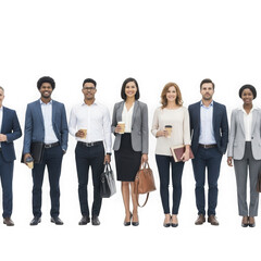 Fototapeta premium Diverse group of professionals standing together on black background
