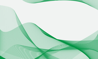 Abstract green wave lines background. Vector illustration