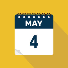 may 4 calendar icon vector illustration with design