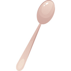 Simple light pink spoon on a transparent background clean simple design kitchen utensil for cooking and eating delicate and smooth object