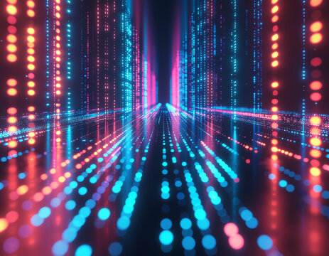 Neon Code Stream – Futuristic Digital Flow Concept