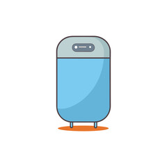 Modern blue trash can with sleek design and minimalist aesthetic