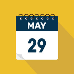 may 29 calendar icon vector illustration with design