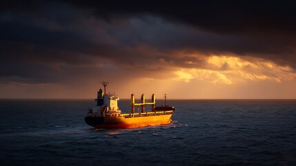 Obraz premium Global cargo and shipping vessel transporting goods by sea
