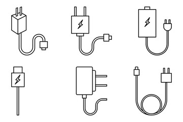 charger set icon, vectors illustration on white background