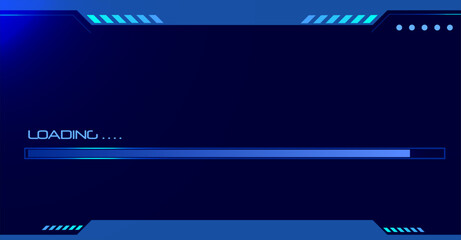 Futuristic Loading Screen Vector &mdash; Digital HUD Progress Bar Interface