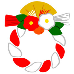 紅白の正月飾り