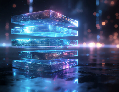 Immersive Cyber UI Stack &ndash; Ultra Realistic Futuristic Scene