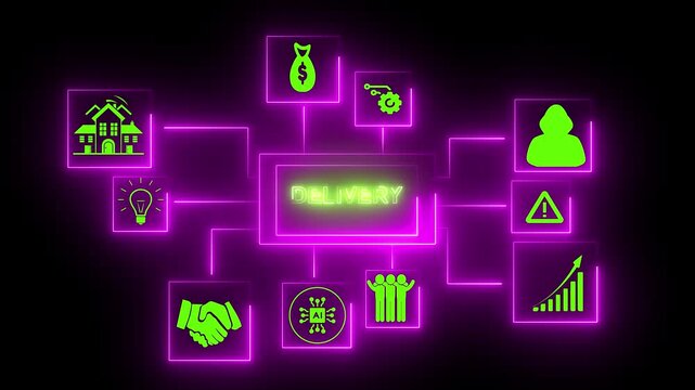 Target Market Strategy Business Concept Icons Connected Network Digital Marketing Growth Sales