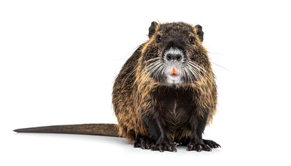 Nutria, Coypu, rodent, isolated on a white background