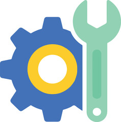 Modern settings gear icon for user interface and configuration