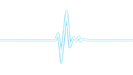 Blue heartbeat line representing vital signs and health monitoring, symbolizing life and medical technology