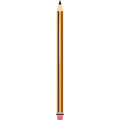 A Single Yellow Pencil With Black Stripes And A Pink Eraser Tip Isolated On A White Background Minimalist Simple Graphic Object For Drawing And Writing