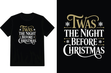Black t shirt mockup featuring a christmas themed typography design