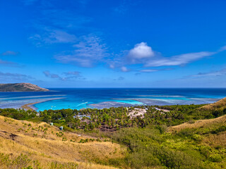 Spectacular View of the Coral Reef and Blue Lagoon in Fiji