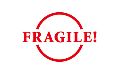 FRAGILE! - FRAGILE! text written on Red Rubber Stamp 
