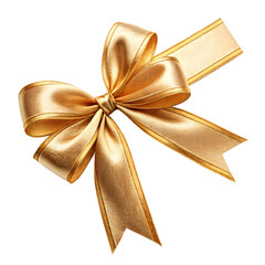 Elegant gold ribbon bow adds festive flair