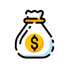 Secure Your Finances with this Eye-Catching Money Bag Icon, Perfect for Financial Services, Banking Apps, and Investment Strategies