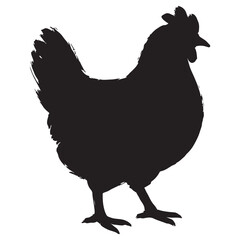 Farm animal hen silhouette vector icon illustration design