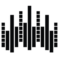Abstract equalizer illustration with black bars against a white background design
