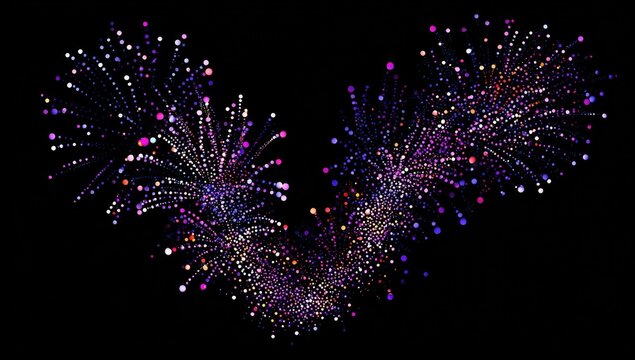 Abstract fireworks display on black background