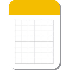 A Yellow And White Digital Illustration Of A Notepad With A Grid Layout And Rounded Corners On A...