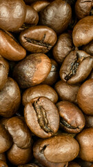 roasted coffee beans macro photo. background or texture