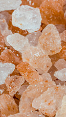 Pink Himalayan salt with visible details. texture or background