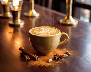 cup of coffee with cinnamon