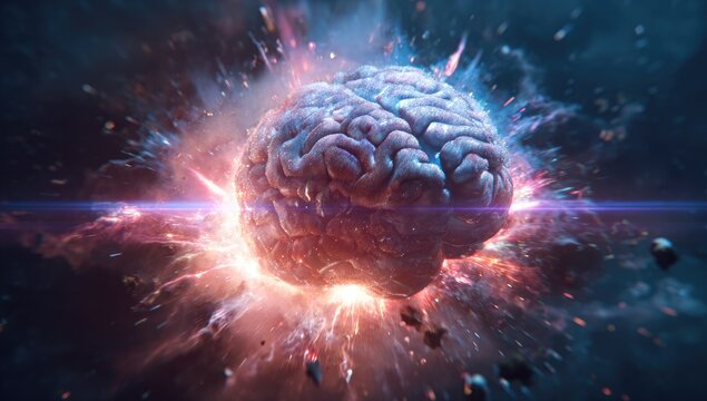 Exploding brain in a cosmic explosion