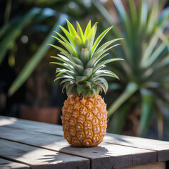 pineapple on a wooden table